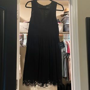 Black lace short dress
